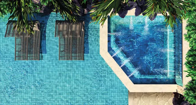 Hidromassagem ao lado da piscina do Claris Casa & Clube